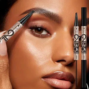 Close-up detail of the four-claw eyebrow pencil and tint showing makeup effect