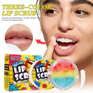 Dreifarbiges Lippenpeeling zum Exfolieren und Befeuchten trockener, rissiger Lippen
