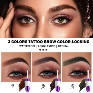 Waterproof long-lasting tear-off tattoo brow gel available in three natural shades