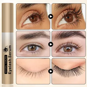 Natural curling eyelash serum for thicker and longer lashes, before and after results