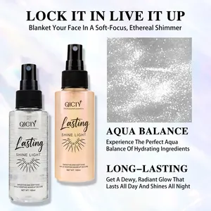 QICIY hydrating setting spray with soft-focus shimmer for long-lasting radiant glow