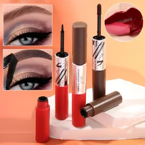 Detailansicht des QICIY dualen Peel-off Augenbrauengels und wasserfesten Lipglosses.
