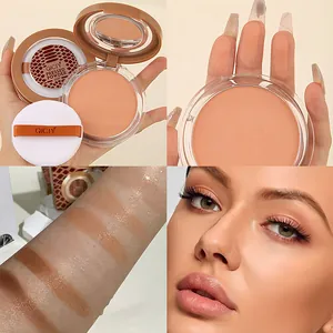 QICIY 6-Farben mattes Kompaktpuder mit Swatches und langanhaltendem Makeup-Finish