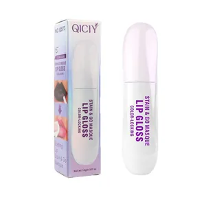 QICIY Color-Locking Stain & Go Masque Lip Gloss with retail box, net weight 10g/0.352oz