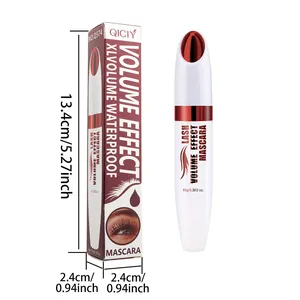 Mascara imperméable professionnel QICIY avec dimensions du produit et détails de l'emballage