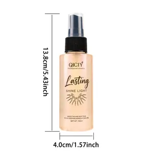 Dimensions for QICIY makeup setting spray bottle showing 13.8cm height and 4.0cm diameter
