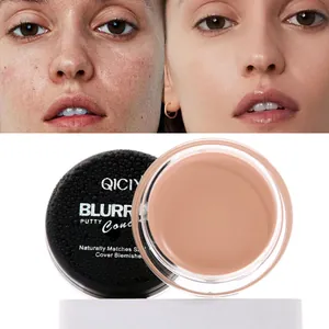 Detailed view of QICIY waterproof concealer putty with before and after effect result