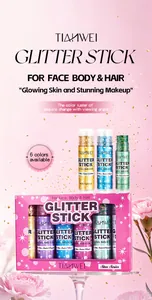 Set profesional de barras de purpurina para rostro y cuerpo con seis colores vivos