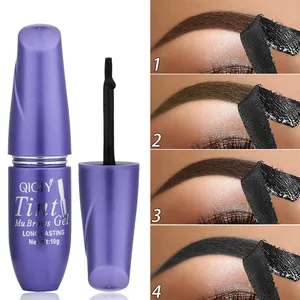 QICIY long-lasting waterproof peel-off eyebrow tint gel with 4 shade demonstrations