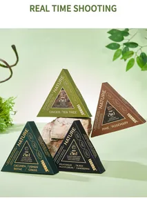 Jabones naturales 2 en 1 FORMBO para cabello y cuerpo en empaque triangular estético