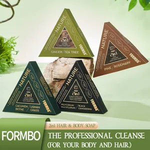 Jabón Artesanal FORMBO 2-En-1 Champú Y Cuerpo Barra De Limpieza Natural De Hierbas Para Cabello Y Piel Control De Aceite Sólido