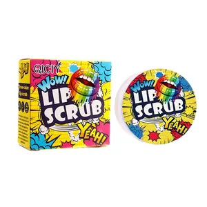 QICIY lebhaftes Pop-Art-Stil Dreifarben-Lippenpeeling feuchtigkeitsspendend mit Box