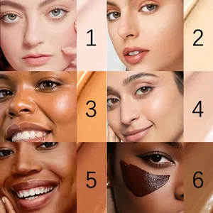 Professional QICIY 6-color concealer and contour palette swatches on diverse skin tones