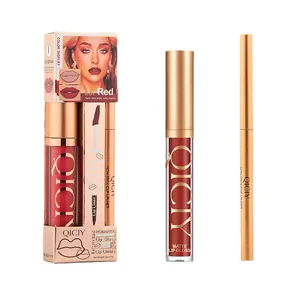 Matt-Lipgloss und Lippenkonturenstift-Set in Hot Red mit edler Verpackung