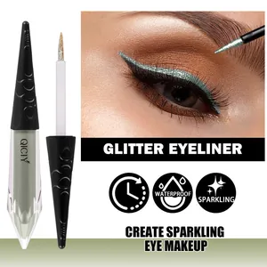 Glitzer-Eyeliner Detail mit funkelnder wasserfester grüner Schimmer-Formel