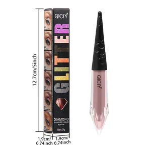 Abmessungen des QICIY Glitzer-Flüssig-Eyeliners und der Verpackung