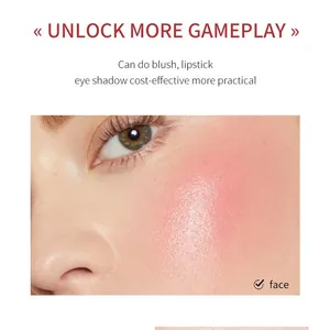 Multi-use pink blush stick for natural makeup look on cheeks, lips, and eyes