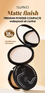 Tianwei matte finish powder compact with 18g capacity for waterproof oil control