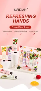 Detailed view of the 5-piece MEIDIÁN fruit scented moisturizing hand cream set