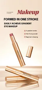 MEIDIÁN shimmer gradient eyeshadow stick detail showing professional rose gold casing.