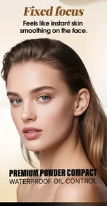 Premium waterproof oil control powder compact for professional instant skin smoothing effect