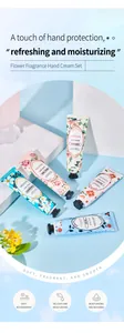 Detailed view of the 5-pack floral fragrance hand cream set for deep moisturizing