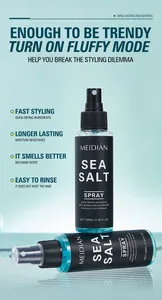 Détail du spray au sel de mer Meidian pour une coiffure volumineuse et une tenue durable.