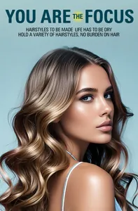 Résultat de coiffage professionnel montrant des boucles ondulées sur un modèle.
