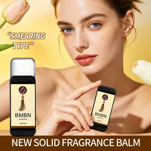 BMBN Bálsamo de Perfume Sólido Portátil Fragancia Floral de Larga Duración Para Hombres Y Mujeres Estuche de Metal Deslizante Para Viajes