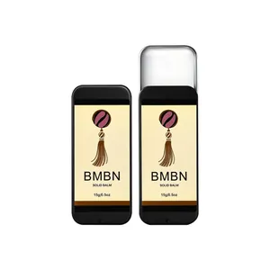 Bálsamo de perfume sólido portátil BMBN de 15g en elegante lata negra con tapa deslizable