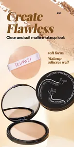 TIANWEI matte pressed powder compact with mirror and soft makeup puff for flawless look