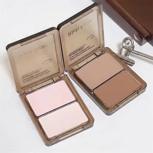 Gros plan détaillé sur la palette de contouring et d'enlumineur bicolore Rich Bear