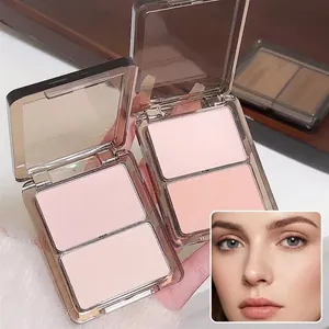 Gros plan détaillé montrant la texture mate de la palette contouring bicolore Rich Bear