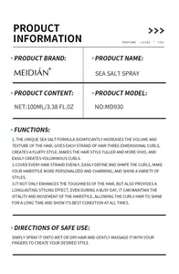 Fiche technique du spray au sel de mer Meidián de 100 ml avec instructions d'usage