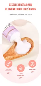 Close-up of moisturizing hand cream paste on a wooden spoon with repair icons