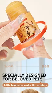 Close-up of natural pet paw balm stick for moisturizing dog and cat foot pads