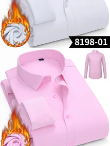 Detail view of warm winter shirt with soft fleece lining and solid color fabric