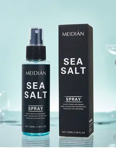 Spray capillaire coiffant professionnel au sel de mer 100ml avec une boîte noire épurée