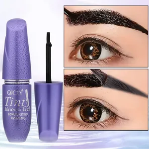 QICIY tear-off eyebrow gel application showing waterproof long-lasting tint effect