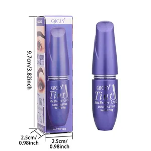 Detailed view of QICIY long lasting peel-off eyebrow gel with product dimensions