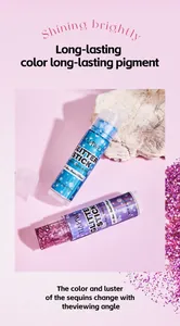 Barras de purpurina de larga duración para rostro, cuerpo y cabello en azul y lila.