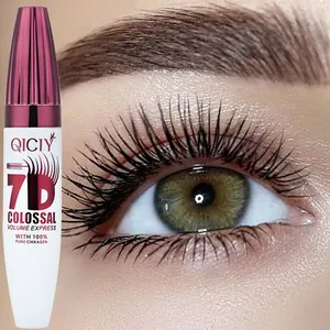 Close-up of QICIY 7D volumizing mascara with long eyelash effect for a bold look