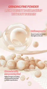 Nahaufnahme feiner Puder-Mikropartikel für eine hochdeckende Concealer-Cushion-Grundierung