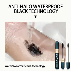Waterproof mascara demonstration showing smudge-proof wear under running water