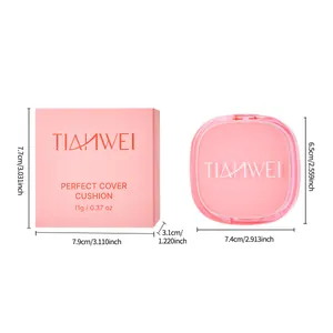 TIANWEI rosa Perfect Cover Cushion Foundation mit detaillierten Größenangaben für den Versand