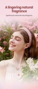 Model in floral garden representing the natural scent of the portable perfume pen