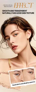 Detailed close-up showing before and after smoothing effect of matte setting powder