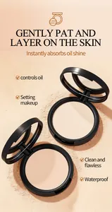 Detail view of matte setting powder showing smooth texture and waterproof features