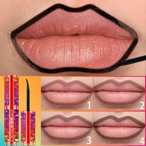 Passaggi per l'uso della matita labbra peel-off impermeabile QICIY per labbra definite.