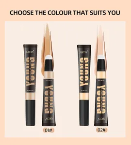 QICIY soft light air cushion foundation pen in de tinten 01 en 02 met gevlokte applicator.